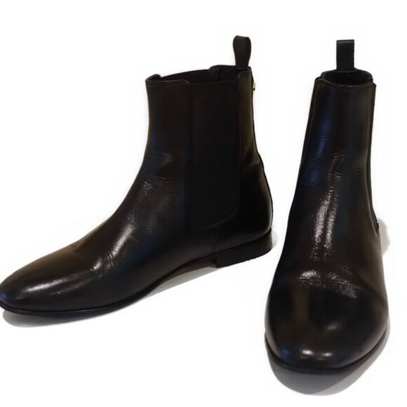 JUST CAVALLI 100% Calfskin Leather Black Flat Ankle Boots Women’s Sz 8 US 39 EUR - Picture 13 of 13